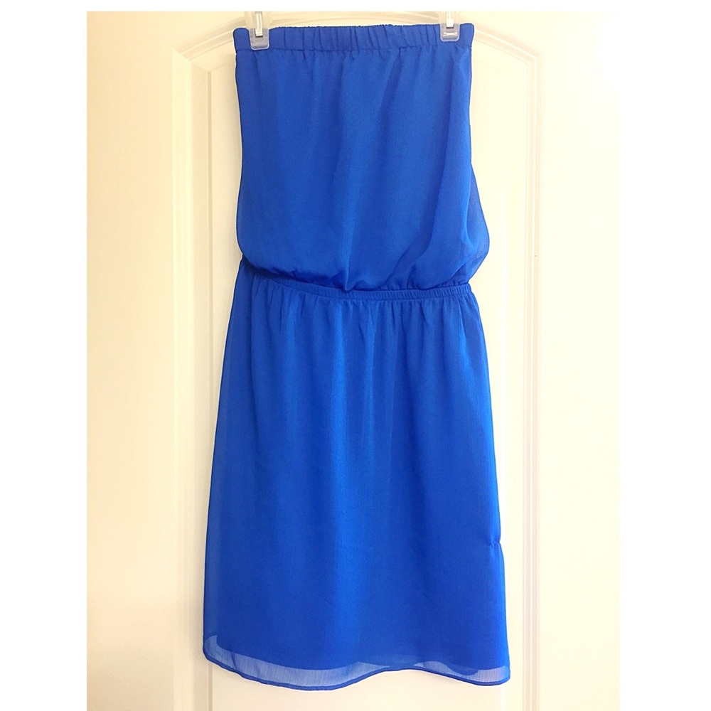 Express Blue Strapless Dress NWT