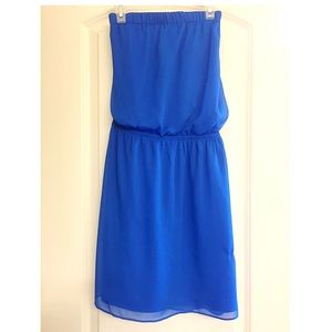 Express Blue Strapless Dress NWT