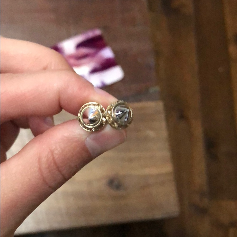 Silver and gold earrings