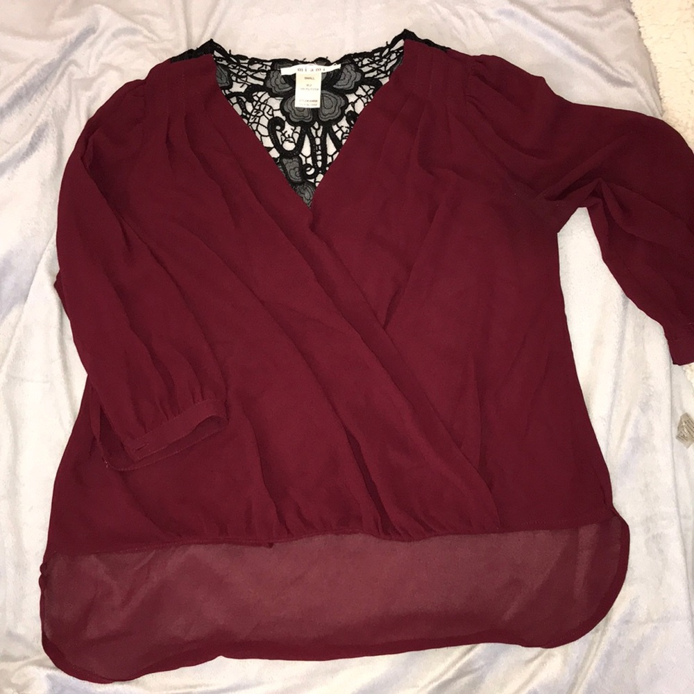 Sheer And Lace detail blouse