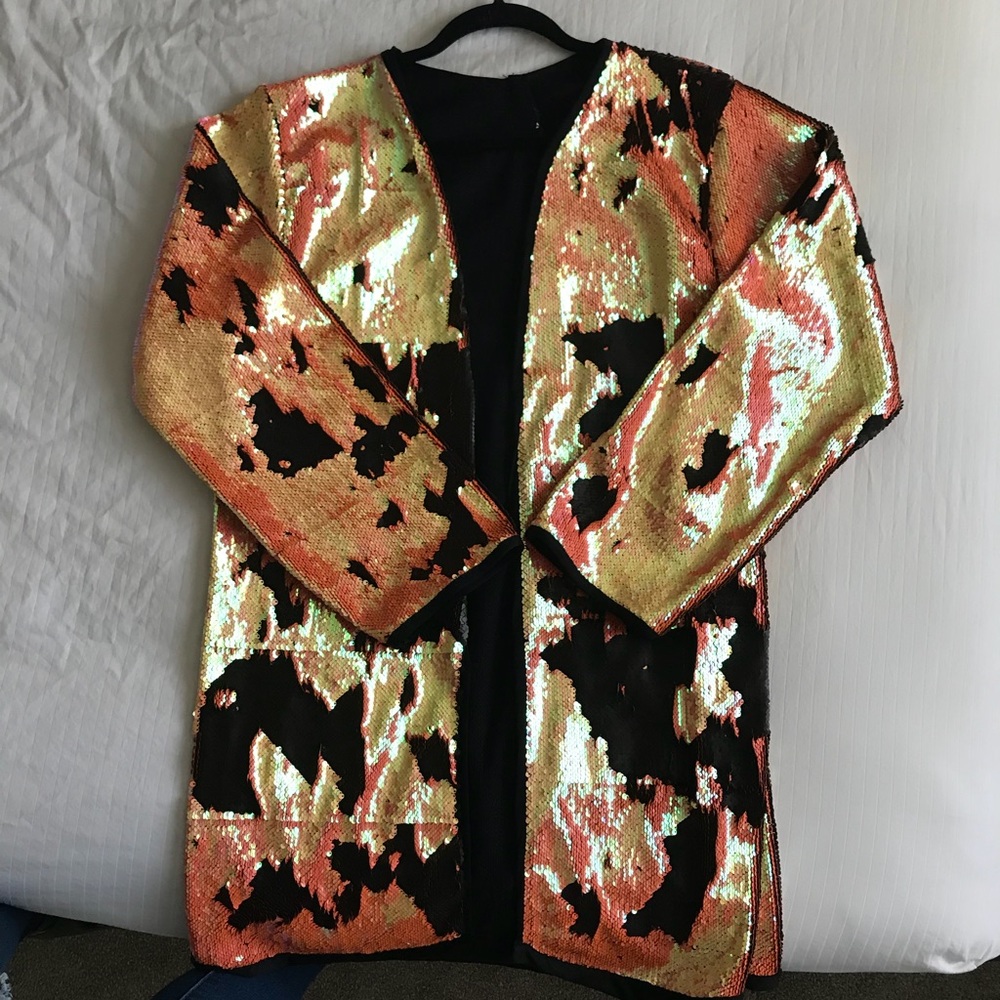 Orange/Black Iridescent Kimono
