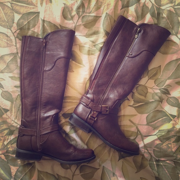 G by Guess Shoes - G by Guess brown leather riding boots