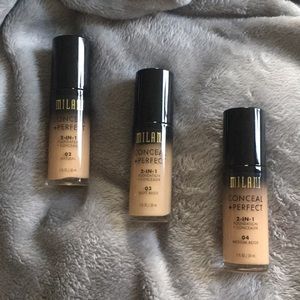 Trio of Milani Conceal + Perfect 2-in-1 Foundation