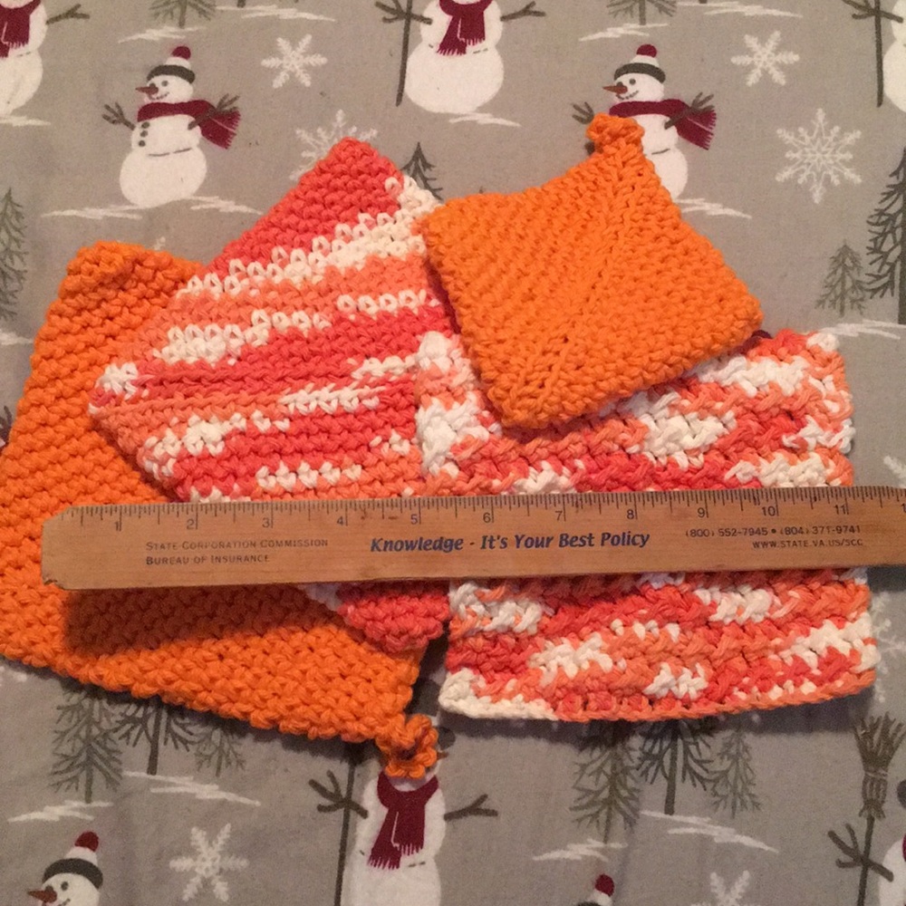 Homemade crochet kitchen set. Great gift