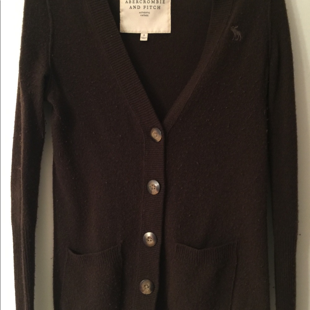 Vintage Abercrombie & Fitch cardigan in chocolate