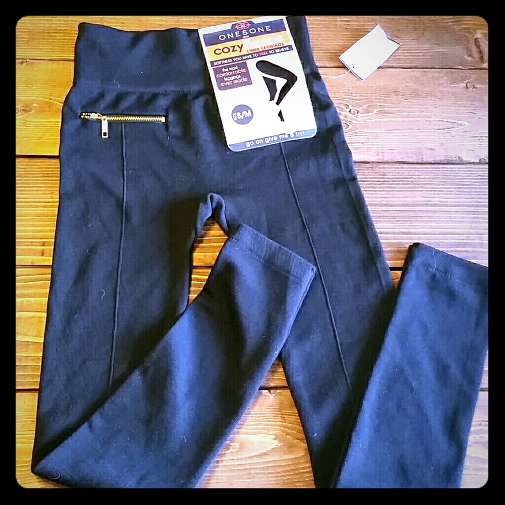 BNWT SOFTEST black fleece lined leggings
