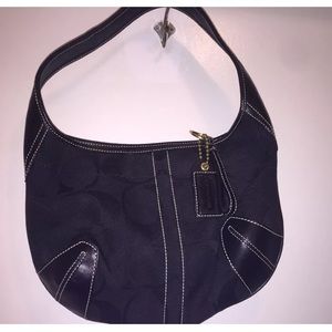 Coach Signature C Black Hobo Purse Bag
