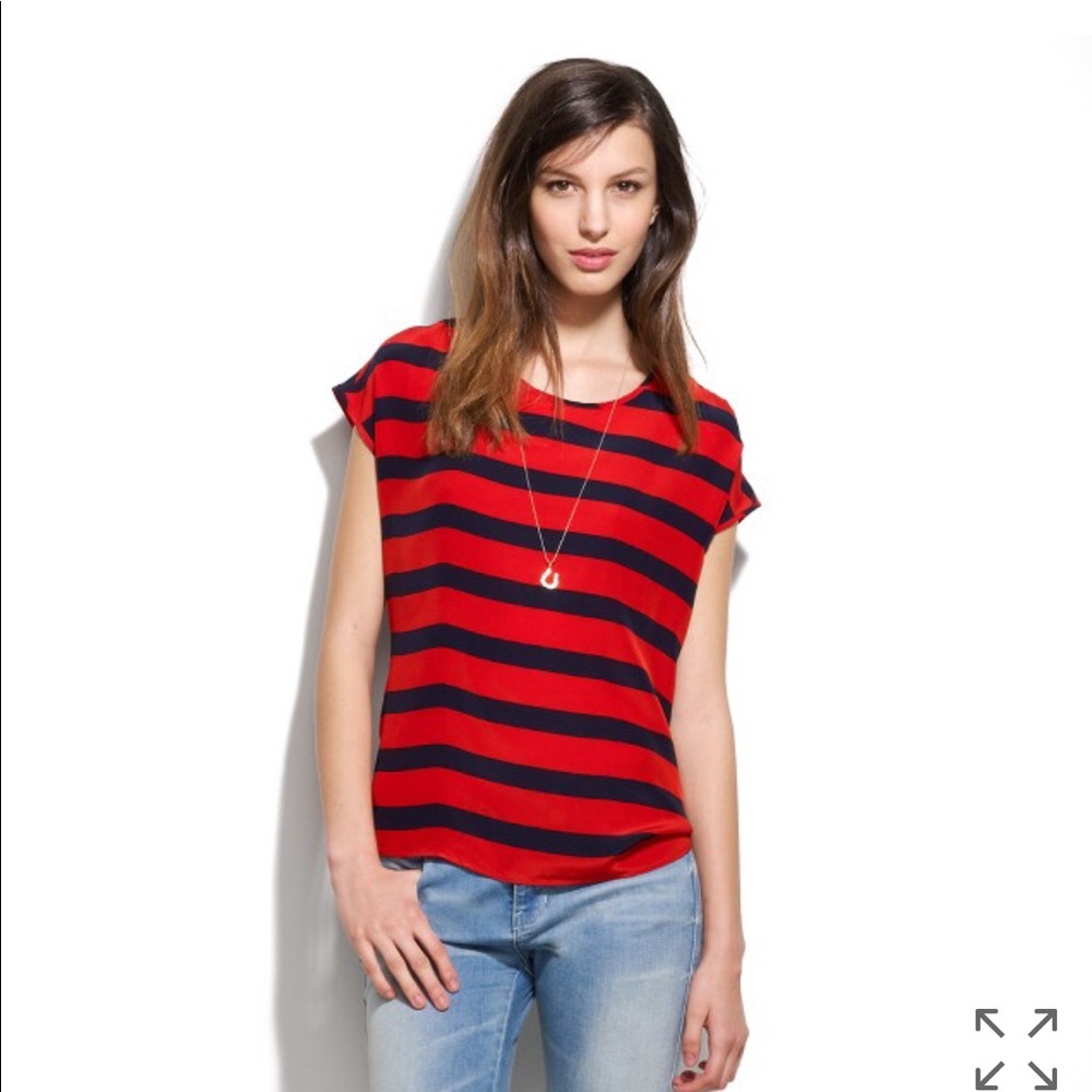 Madewell silk-picket stripe tee