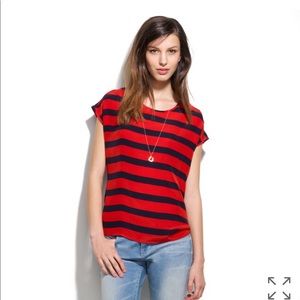 Madewell silk-picket stripe tee