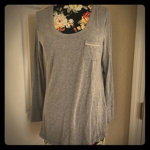 Soma Intimates Gray Long Sleeve pocket top Sz M