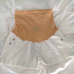 White denim Maternity shorts