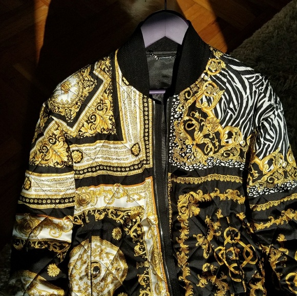 Versace baroque quilted bomber jacket - Picture 2 of 5