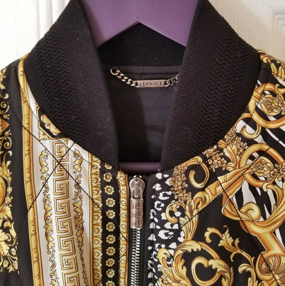 Versace baroque quilted bomber jacket - Picture 3 of 5