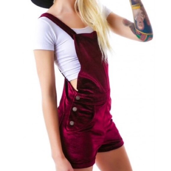 crushed velvet overalls