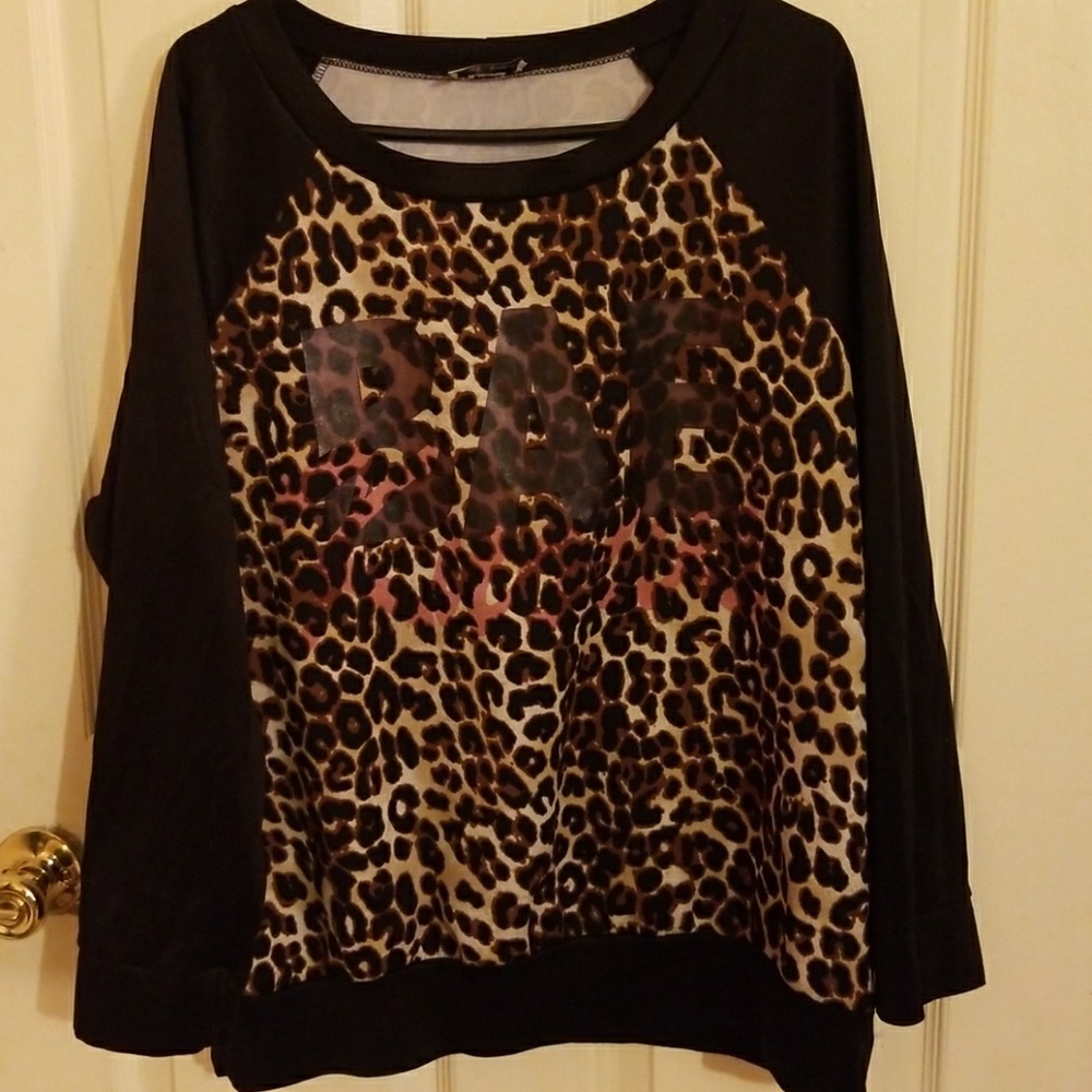 Plus size cheetah print sweater