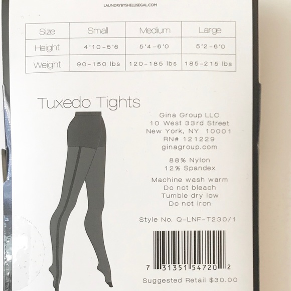 Laundry By Shelli Segal Tuxedo Side Seam Tights - Picture 7 of 7