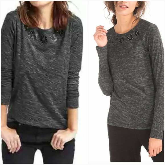 GAP Gray Long Sleeve Top - Picture 2 of 8