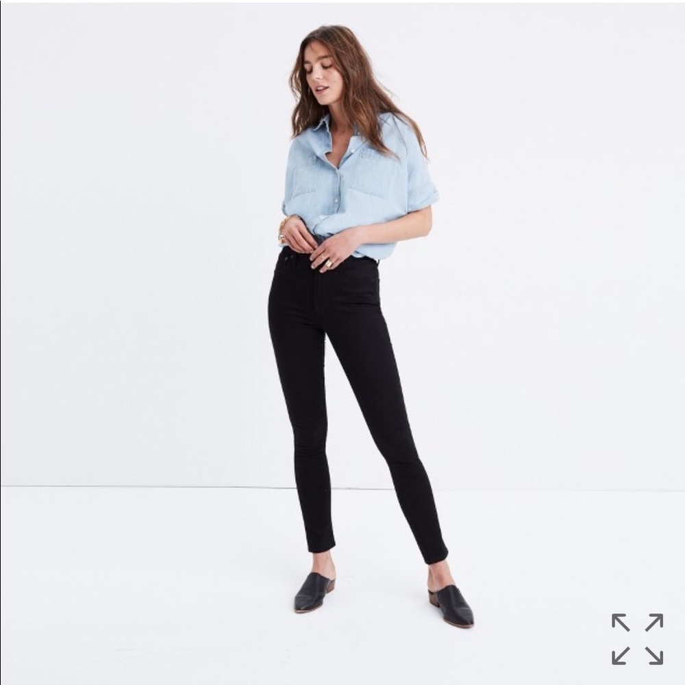 Madewell 10" high-rise skinny jeans in carbondale