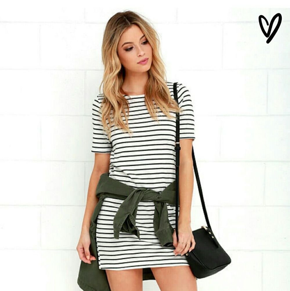 Black and white stripes dress