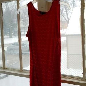 Beautiful bright red full length sleeveless dress