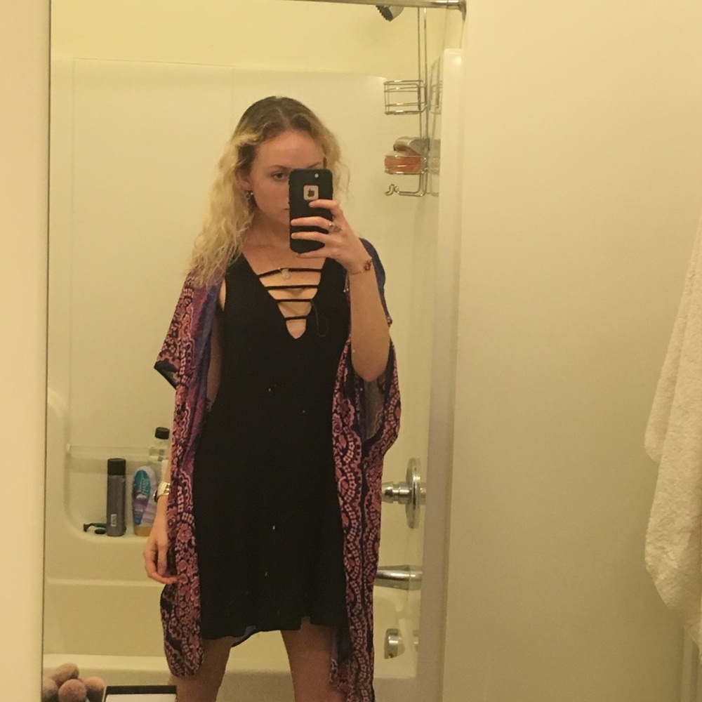 lucylove black low cut dress
