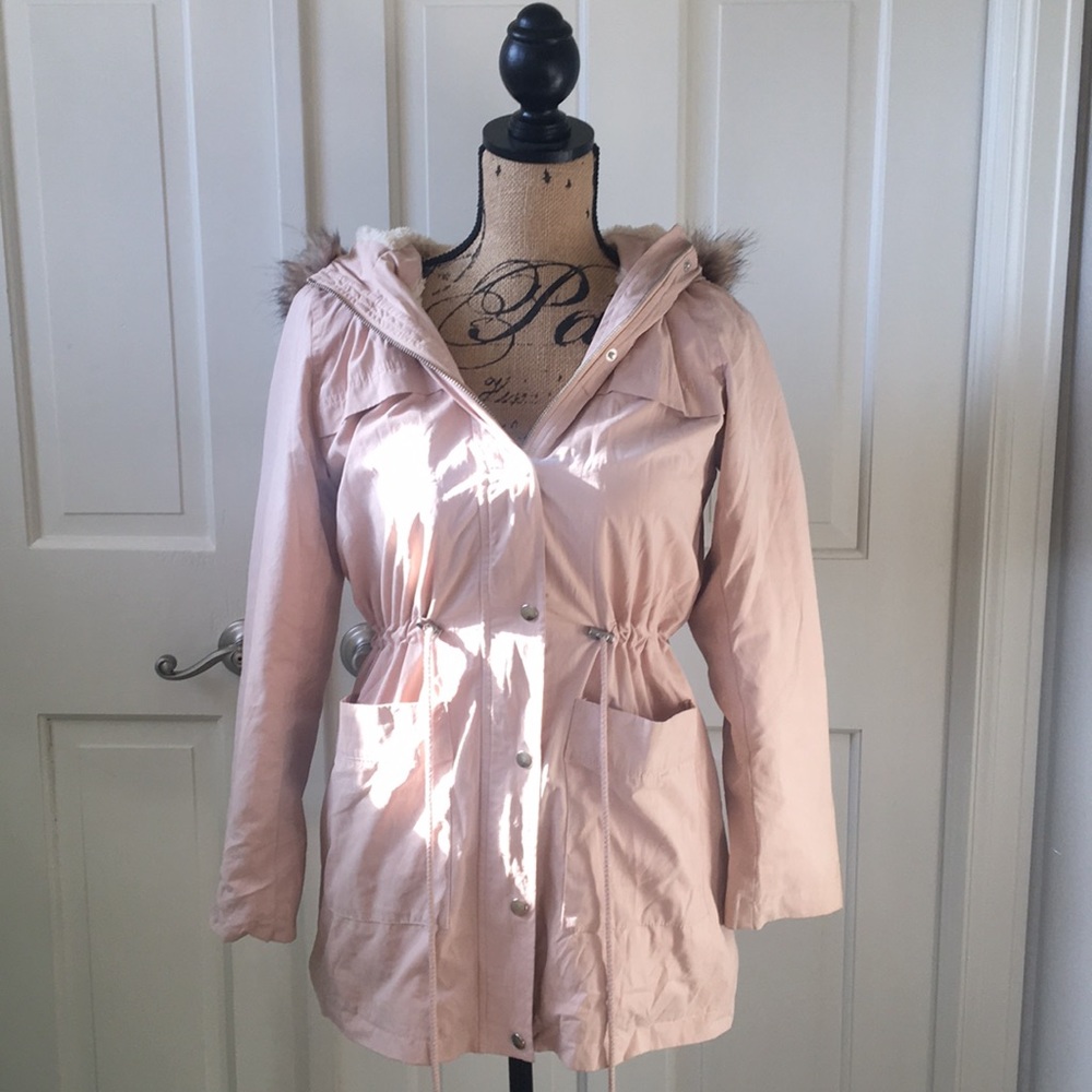 Forever 21 Long Jacket with Furry Hood