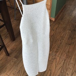ONLY BEEN WORN ONCE. White dress.