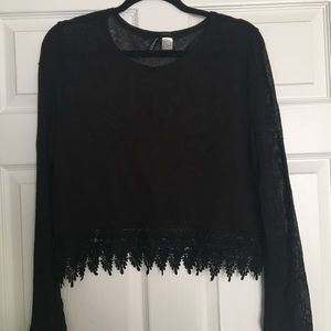 Black crop sweater