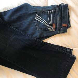7 for all mankind wide legged medium wash jeans