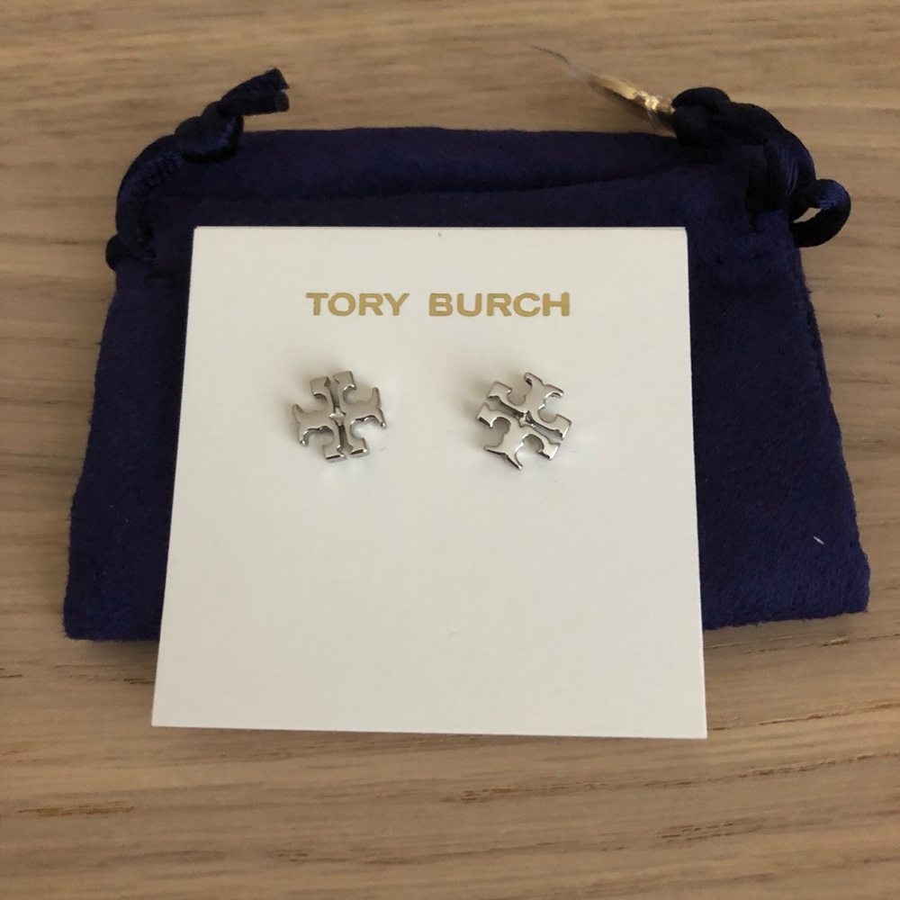 Tory Burch Logo Silver Studs
