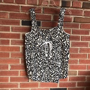 Fei cotton button-up cinch tank