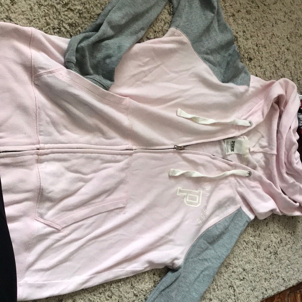 Pink zip down