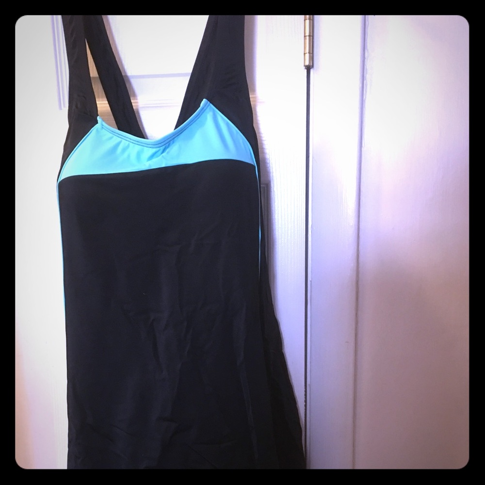 Black and turquoise swim dress!!
