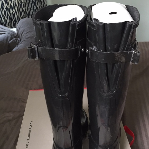 HIGH GLOSS ADJUSTABLE HUNTER BOOTS - BLACK - Picture 8 of 8