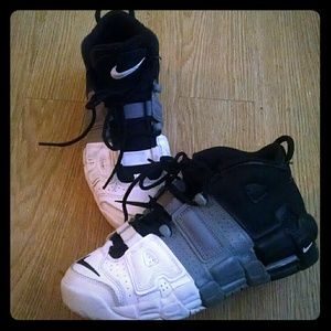 Airs nike shoes gray whit and black