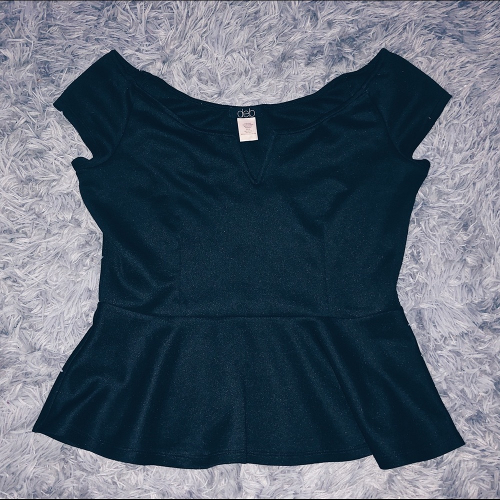 Deb Off Shoulder V-Neck Synched Waist Blouse