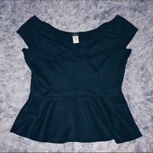 Deb Off Shoulder V-Neck Synched Waist Blouse