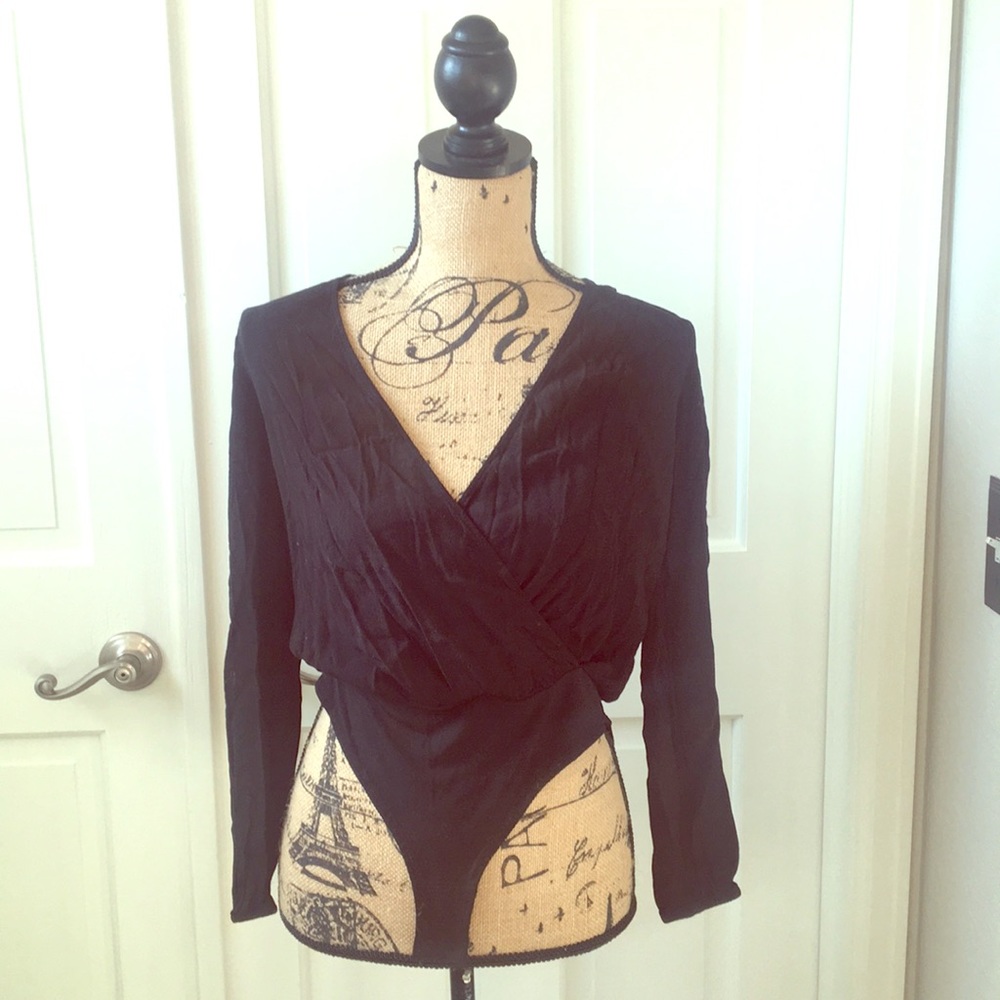 Forever 21 Black Long sleeve Bodysuit