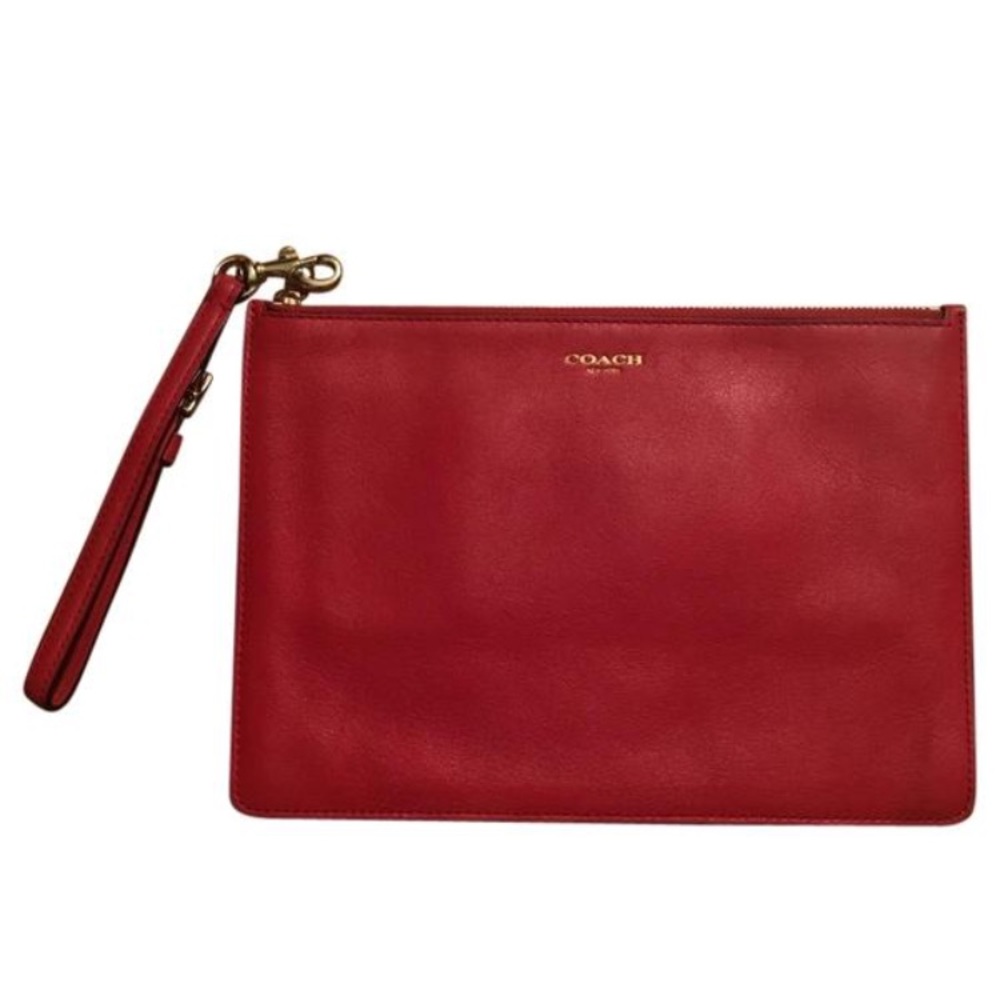 Coach Red Leather Clutch