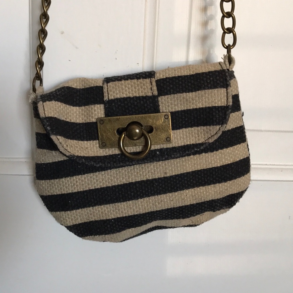 Over the shoulder striped mini purse