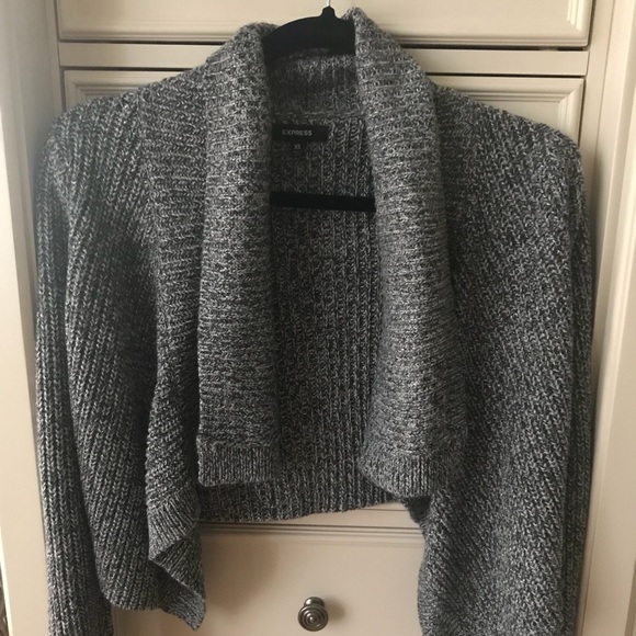Express Cropped Drape Sweater w. Hint of Sparkle! - Picture 1 of 4