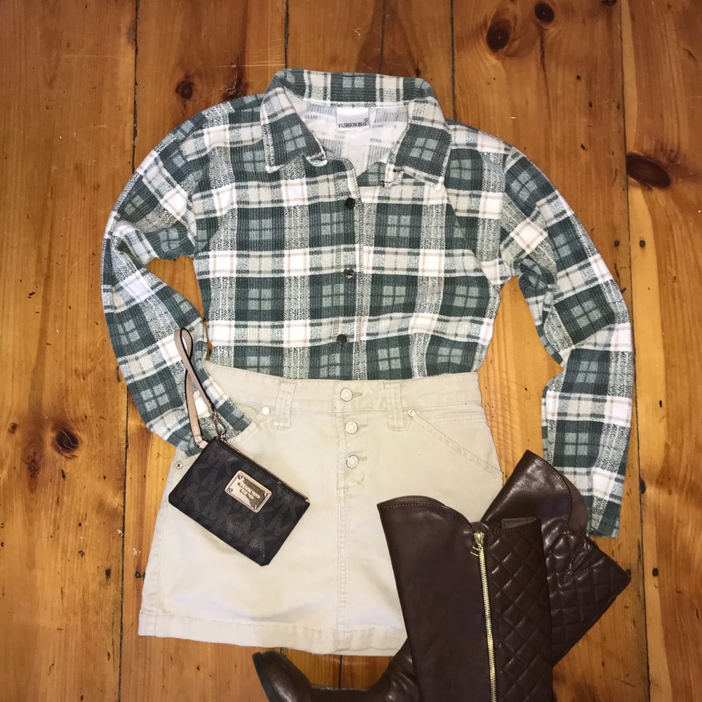 ❄️❄️ Green & White Flannel ❄️❄️