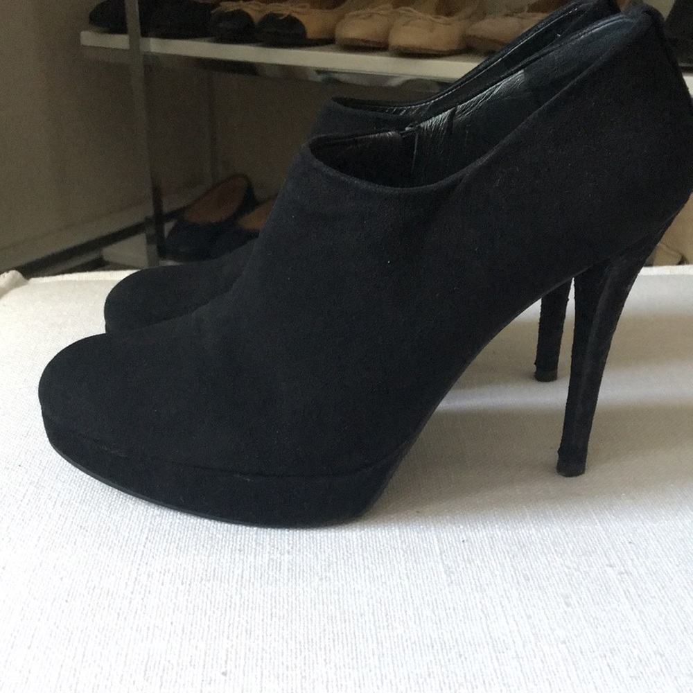 Stuart Weitzman platform suede ankle booties