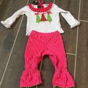 Mud pie Christmas tree 2 piece holiday outfit!