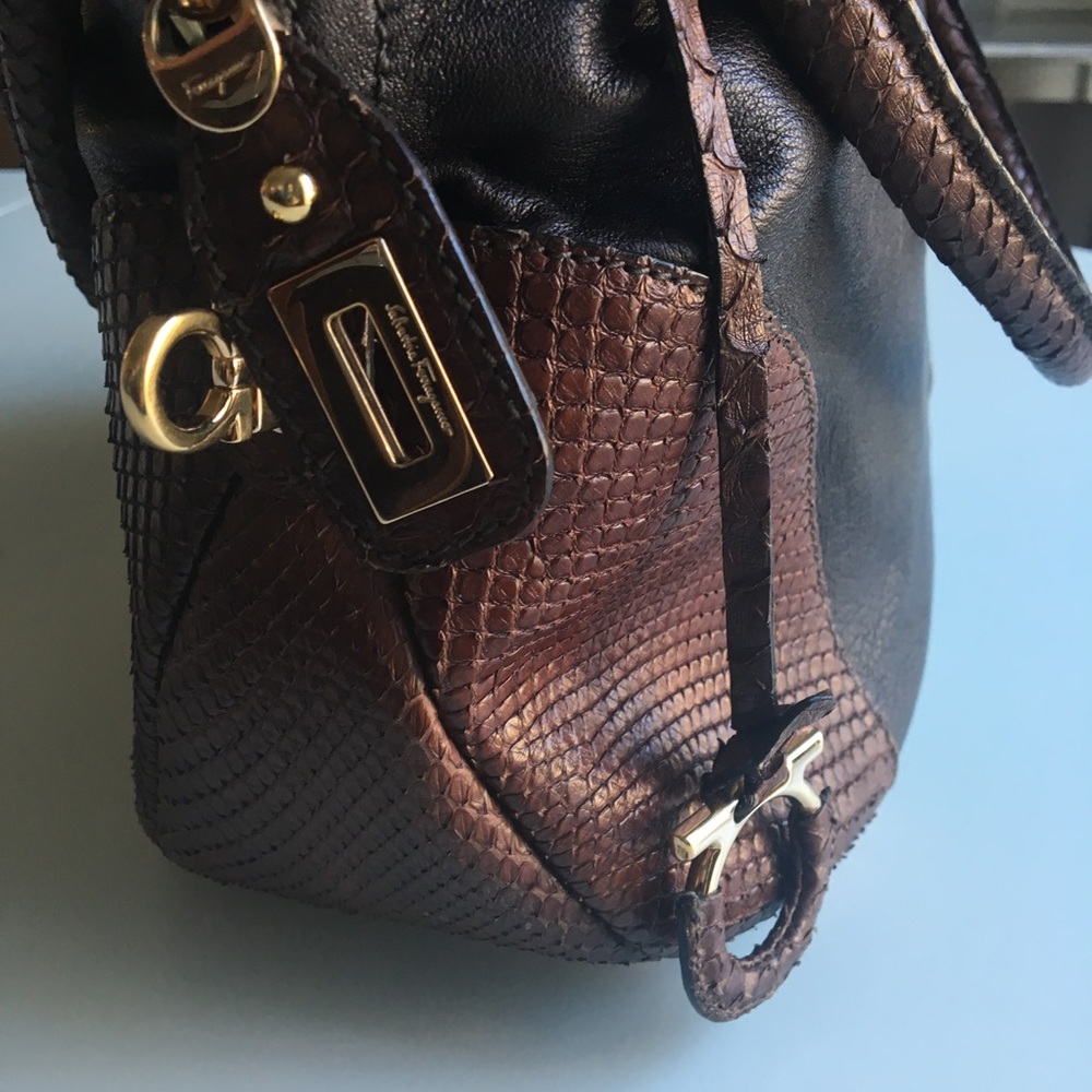 Salavatore Ferragamo Leather & Snakeskin Bag