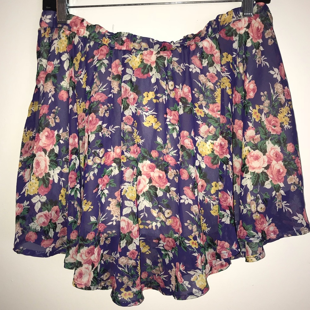 Audrey 3+1 Floral Mini Skater Skirt