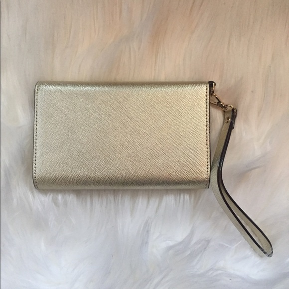 KATE SPADE gold leather wristlet - Picture 2 of 5