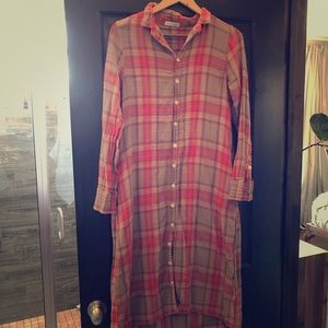 Free People Plaid Shirtdress