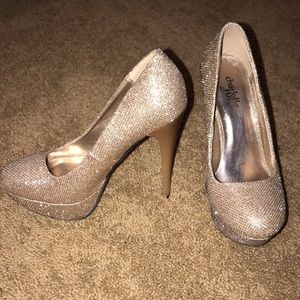 Gold glitter pumps 6