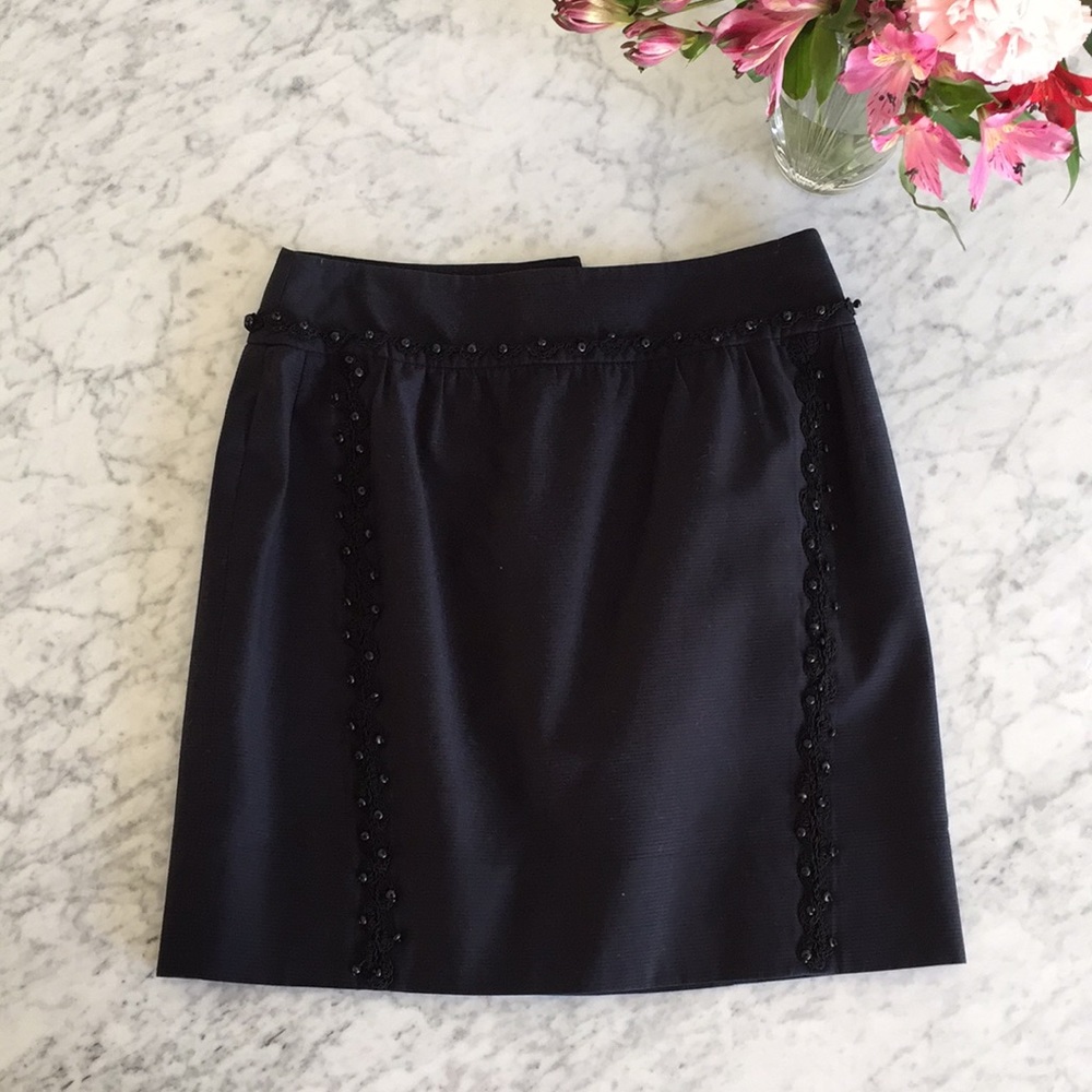 Anthropologie Leifsdottir Beaded pencil skirt